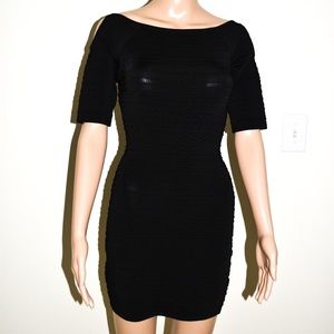 Bebe Cold Shoulder Bodycon Black Dress